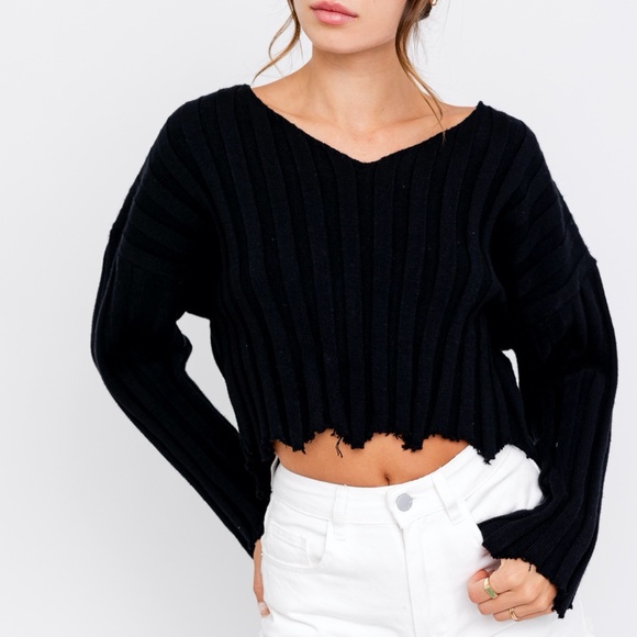 Worn-In Style V-Neck Distressed Sweater
